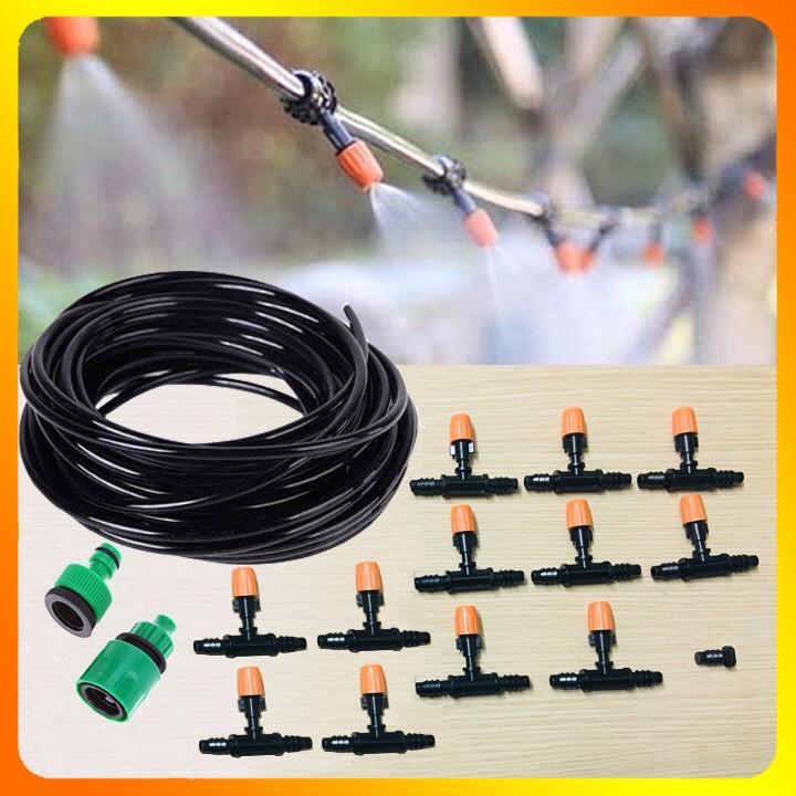 Bộ phun sương tưới cây tưới lan, cây cảnh có hẹn giờ tưới tự động sử dụng ống 10mm