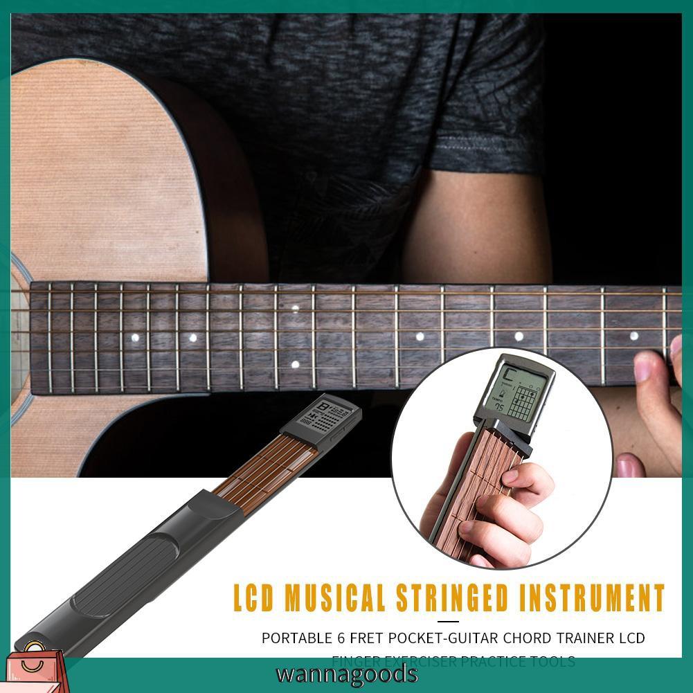 Dụng cụ tập bấm hợp âm đàn guitar bỏ túi có màn hình LCD