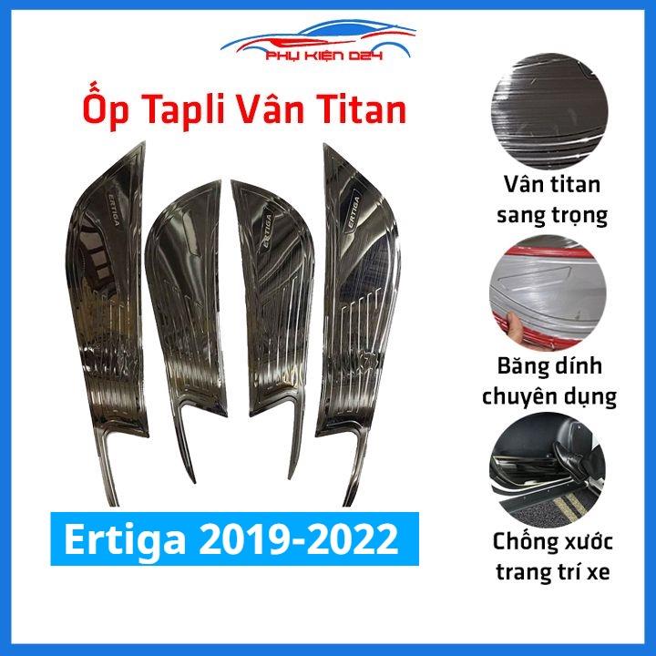Hình ảnh Bộ ốp tapli Ertiga 2019-2020-2021-2022 vân Titan chống xước va đập khi mở cửa và làm đẹp xe
