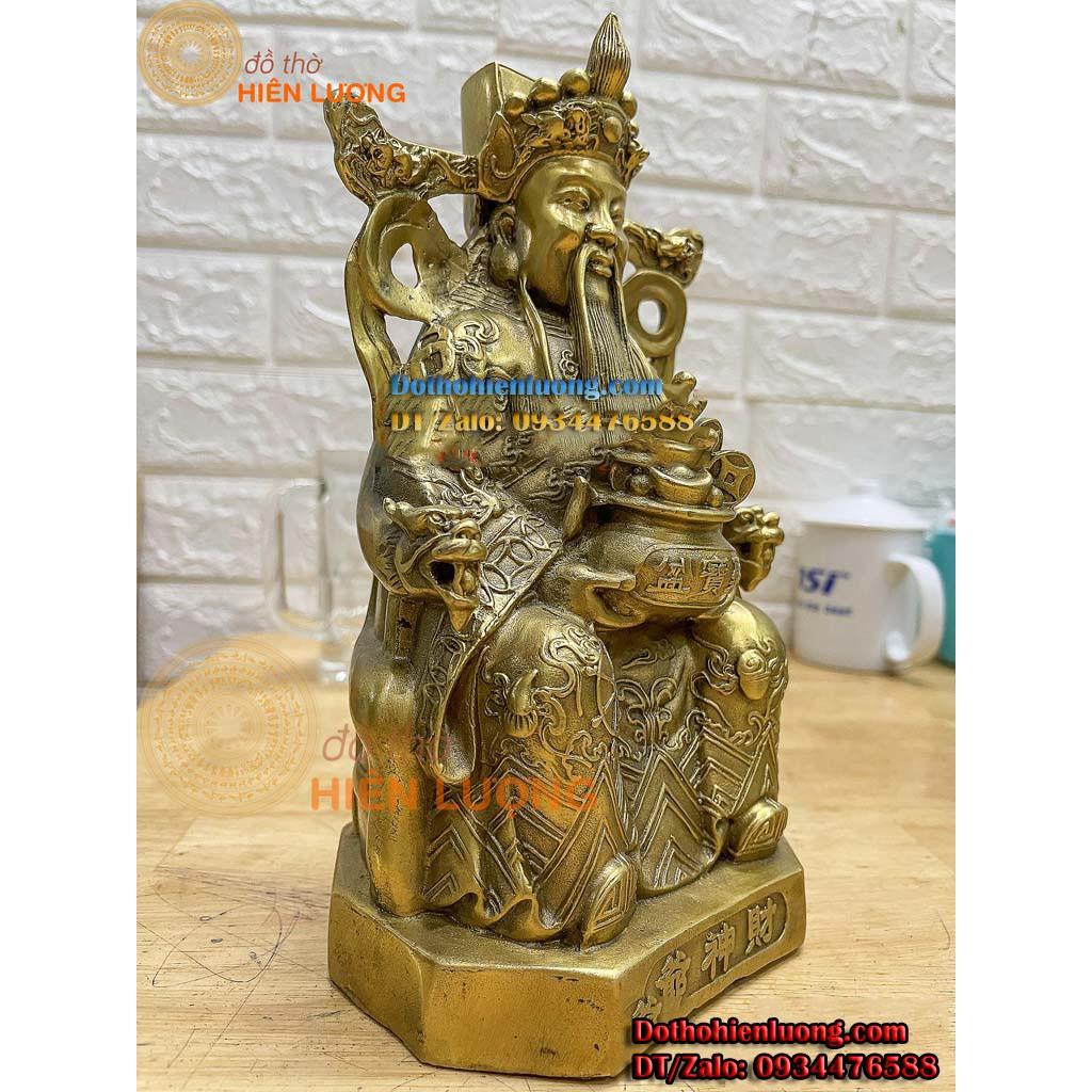 Tượng Ông Phát - Thần Tài Lộc Bằng Đồng Vàng Nguyên Chất Cao 23cm Đẹp Tinh Xảo
