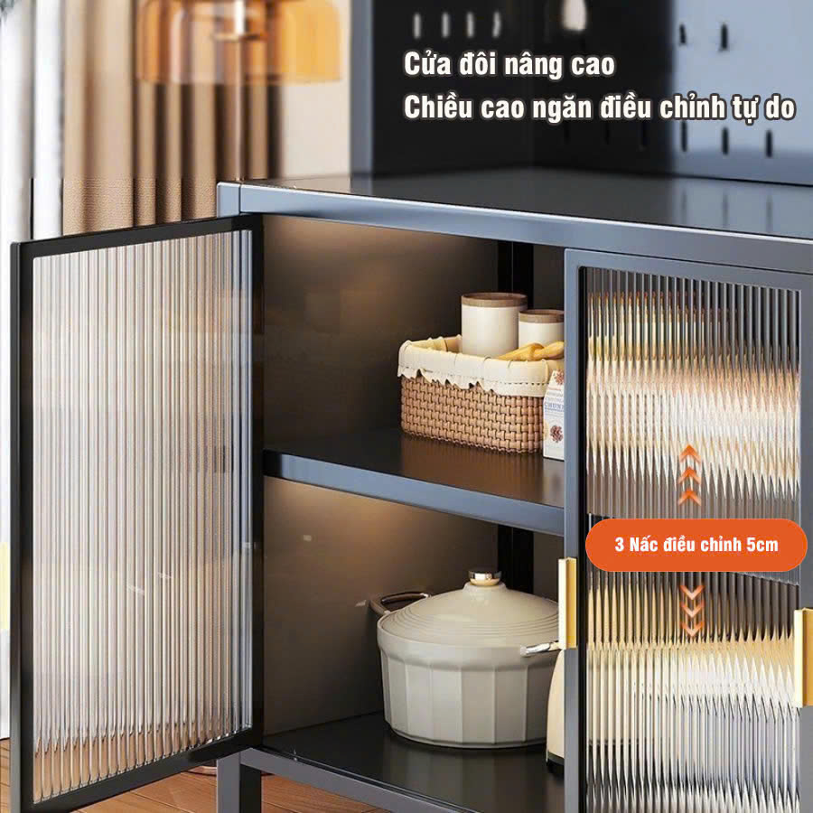Tủ Kệ Để Đồ Nhà Bếp Đa Năng Thông Minh Cao Cấp VANDO - Kệ Để Đồ Nhà Bếp Lưu Trữ Lớn Toàn Bộ Vật Dụng Phòng Bếp