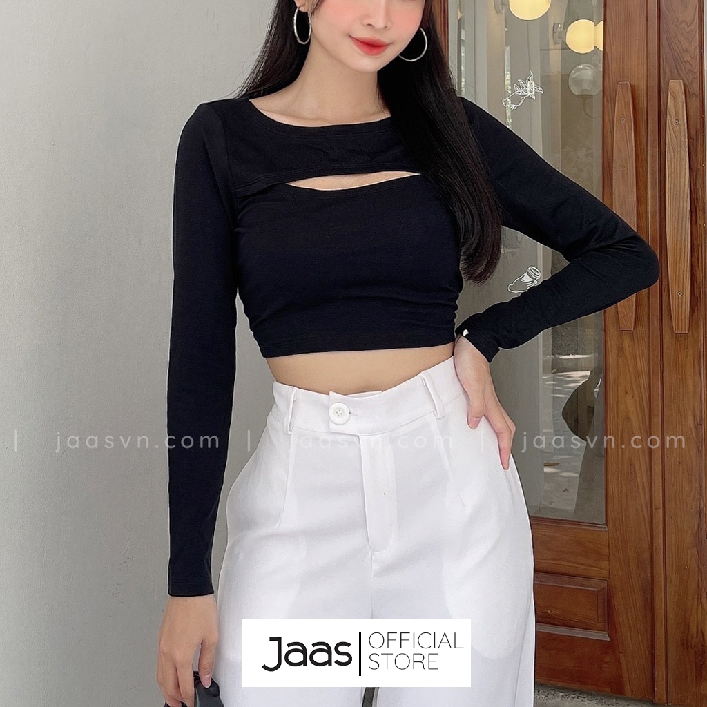 Áo crop top tay dài cut out cực xinh