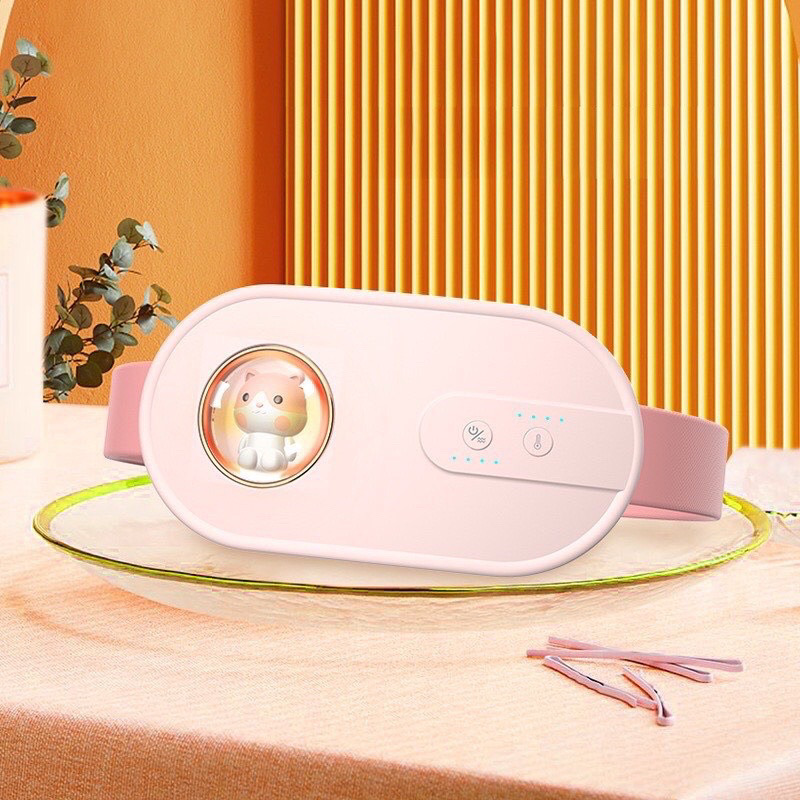 Máy massage chườm nhiệt giảm đau bụng kinh, đai mát xa bụng kinh 10 chế độ massage, 4 chế độ nhiệt, thông báo giọng nói