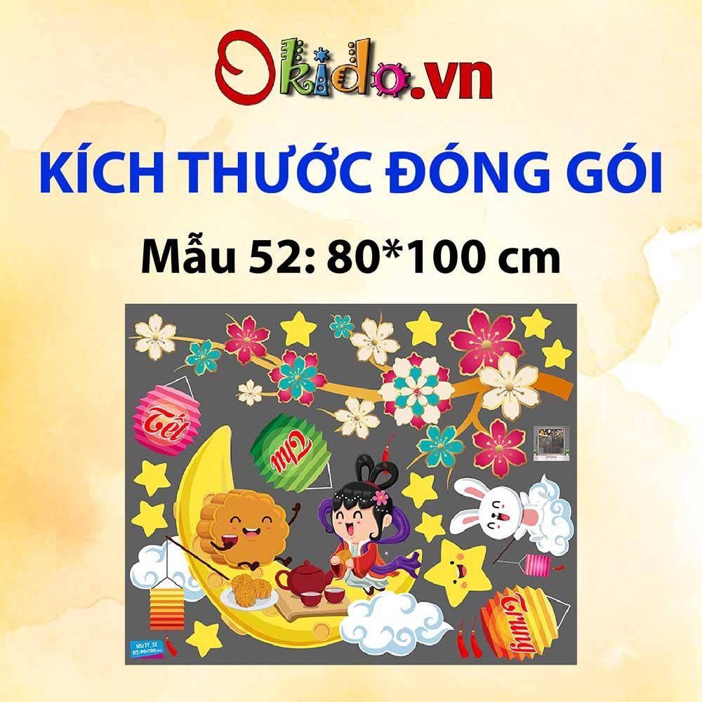 Decal trang trí tết trung thu 2021 vui dưới ánh trắng