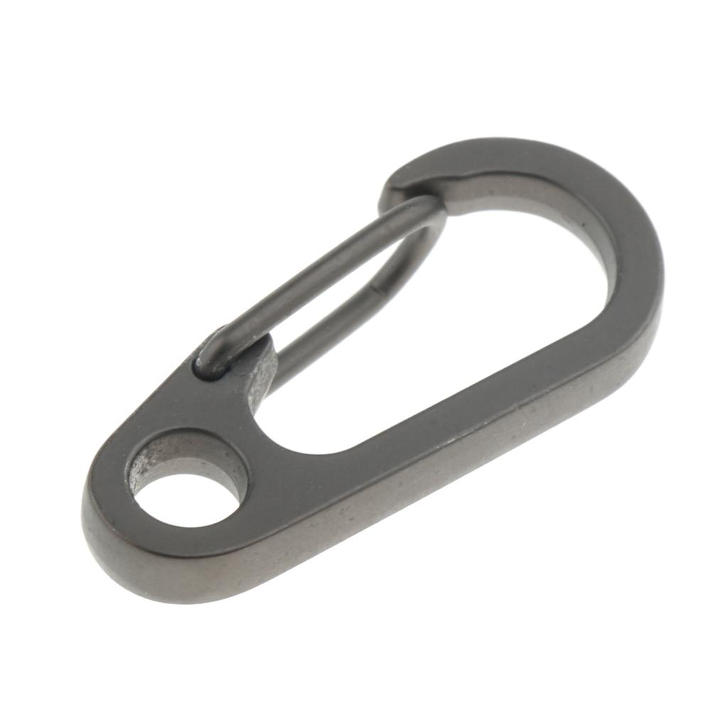 10Pcs Outdoor Camping Mini Carabiners Snap Spring Clip Hook Keychain Gray