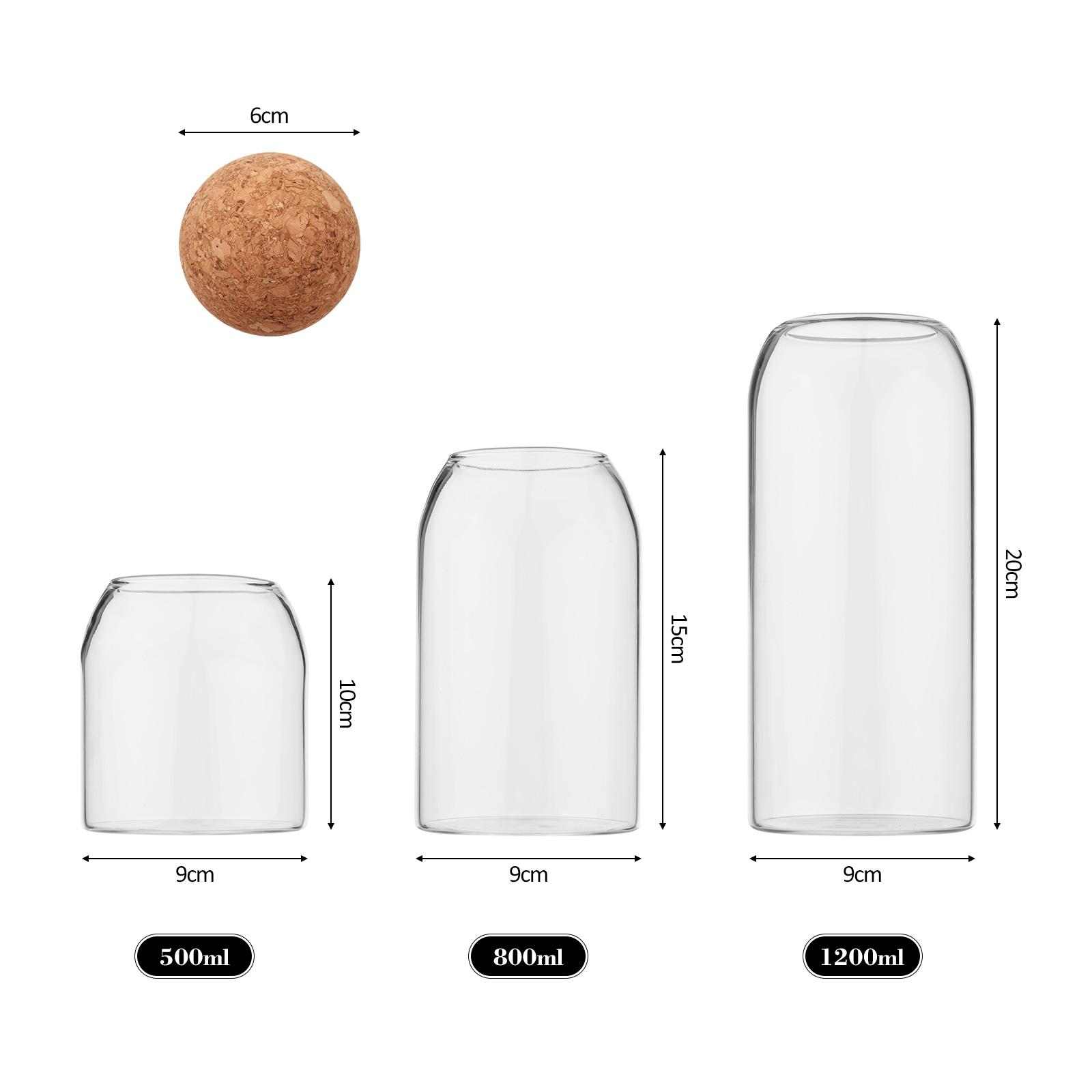Set 3 Lọ Đựng Thực Phẩm Bằng Thủy Tinh Có Nắp Đậy Kín Bằng Gỗ Bóng