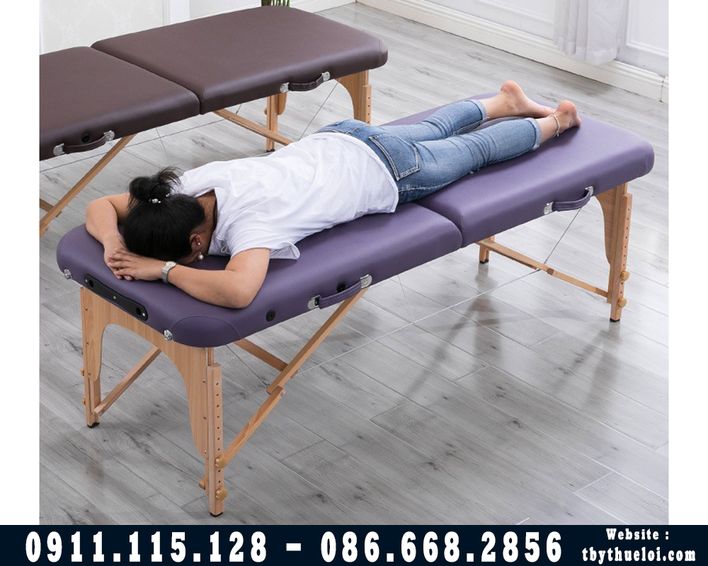 Giường Xoa Bóp Massage Gấp Gọn chân gỗ Hl3 - Giường Spa Di Động