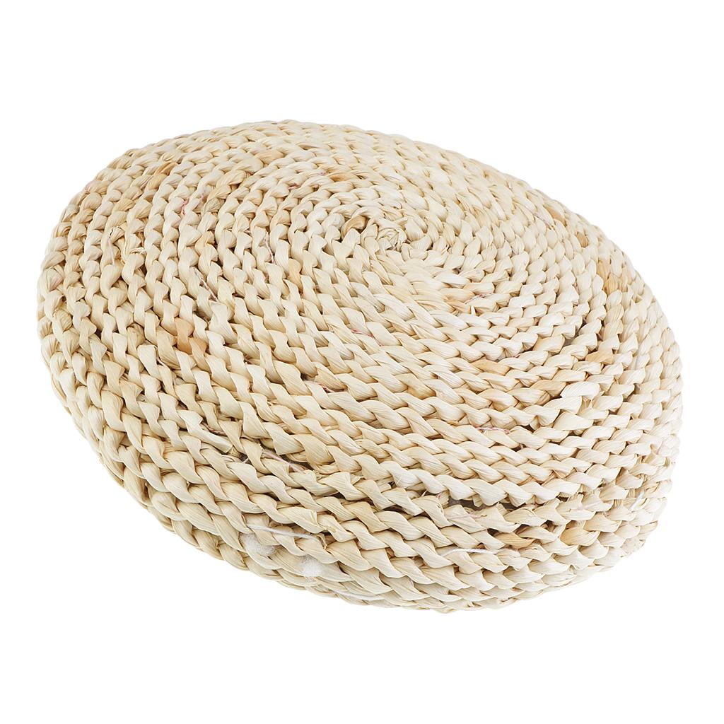 2xHot Natural Straw Round Pouf Tatami Cushion Meditation Yoga Mat Zafu Cushion