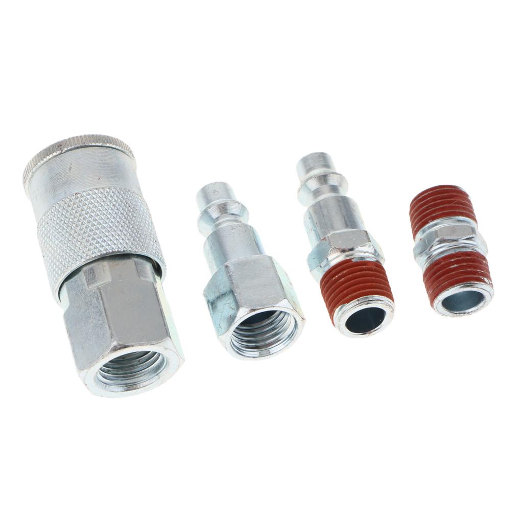 4pcs Universal Quick Release Coupler Set 1/4" Air Hose Connector Fitting NPT