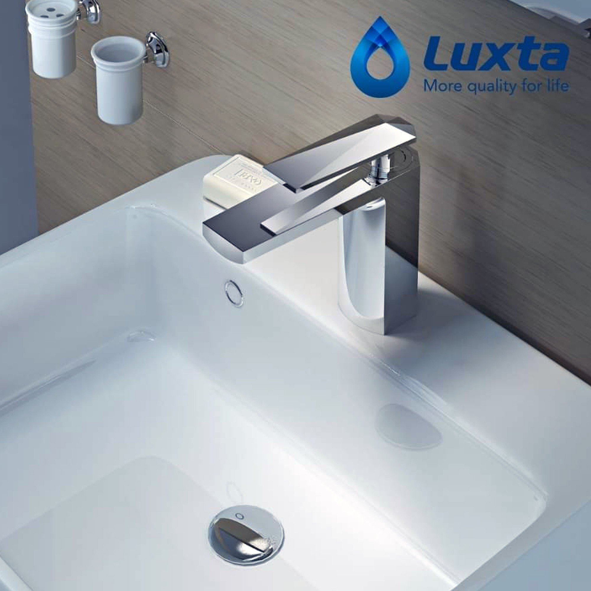 Vòi Lavabo Đồng Thau mạ Crome Nóng Lạnh LUXTA L1221