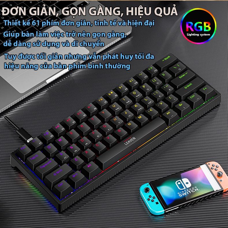 Bàn phím cơ Coputa bàn phím máy tính có dây laptop mini gaming chơi game mini Full LED K620