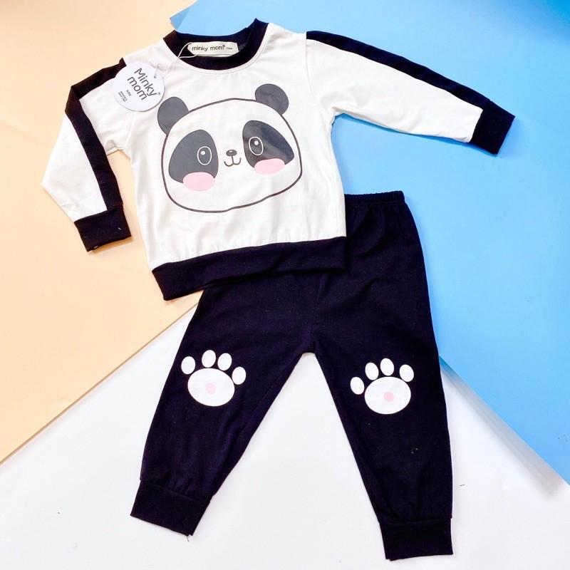 Bộ dài minky Mom cotton 100% họa tiết Ếch xanh-Size bé 7-18kg