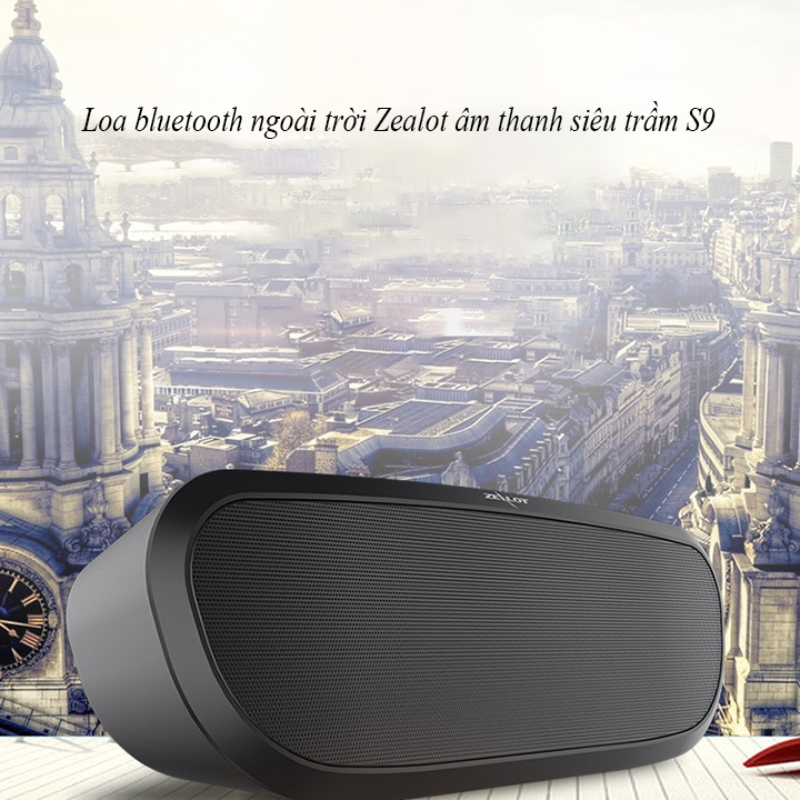 Loa bluetooth Zealot ngoài trời âm thanh siêu trầm S9 hàng chính hãng tương thích điện thoại di động máy tính laptop