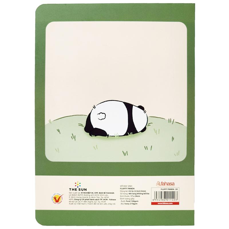 Tập Học Sinh Chống Lóa Fluffy Panda - Miền Bắc - 4 Ô Ly - 48 Trang 100gsm - The Sun 02