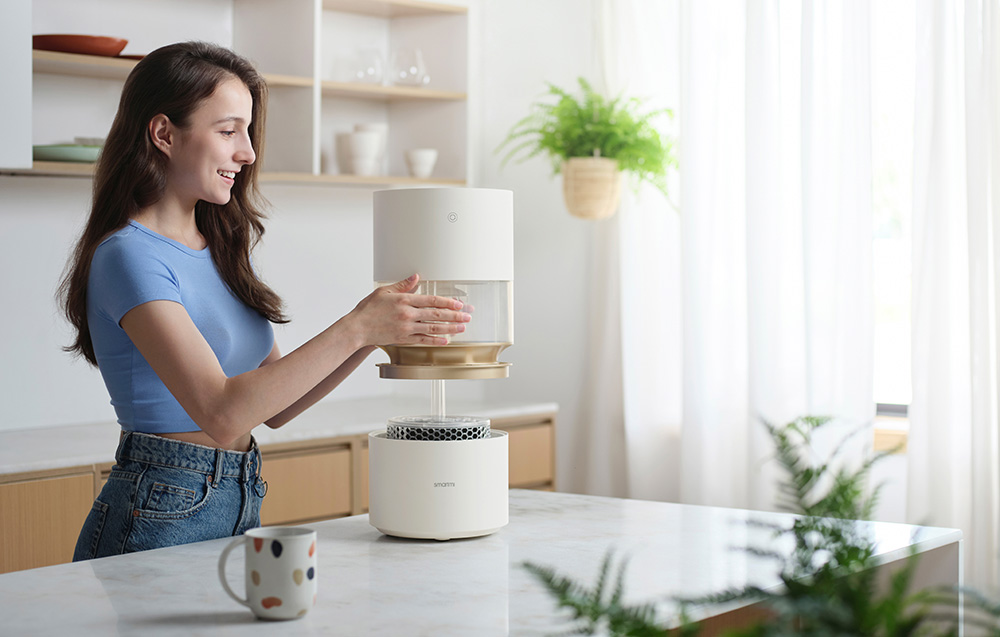 Máy tạo độ ẩm thông minh Xiaomi Smartmi Rainforest- không phun sương tạo hiệu ứng hạt mưa-bản quốc tế- Hàng chính hãng