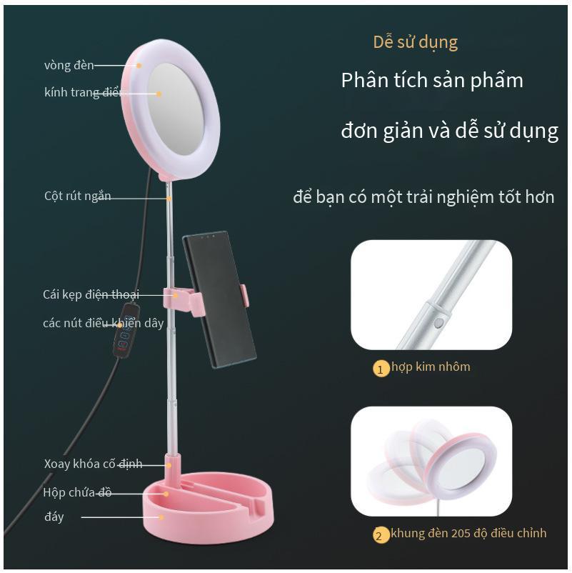 Phong cách mới nhất mới lưới màu đỏ G3 máy tính để bàn trực tiếp lấp đầy ánh sáng điện thoại di động gấp lấp đầy ánh sáng đèn trang điểm làm đẹp 6 inch