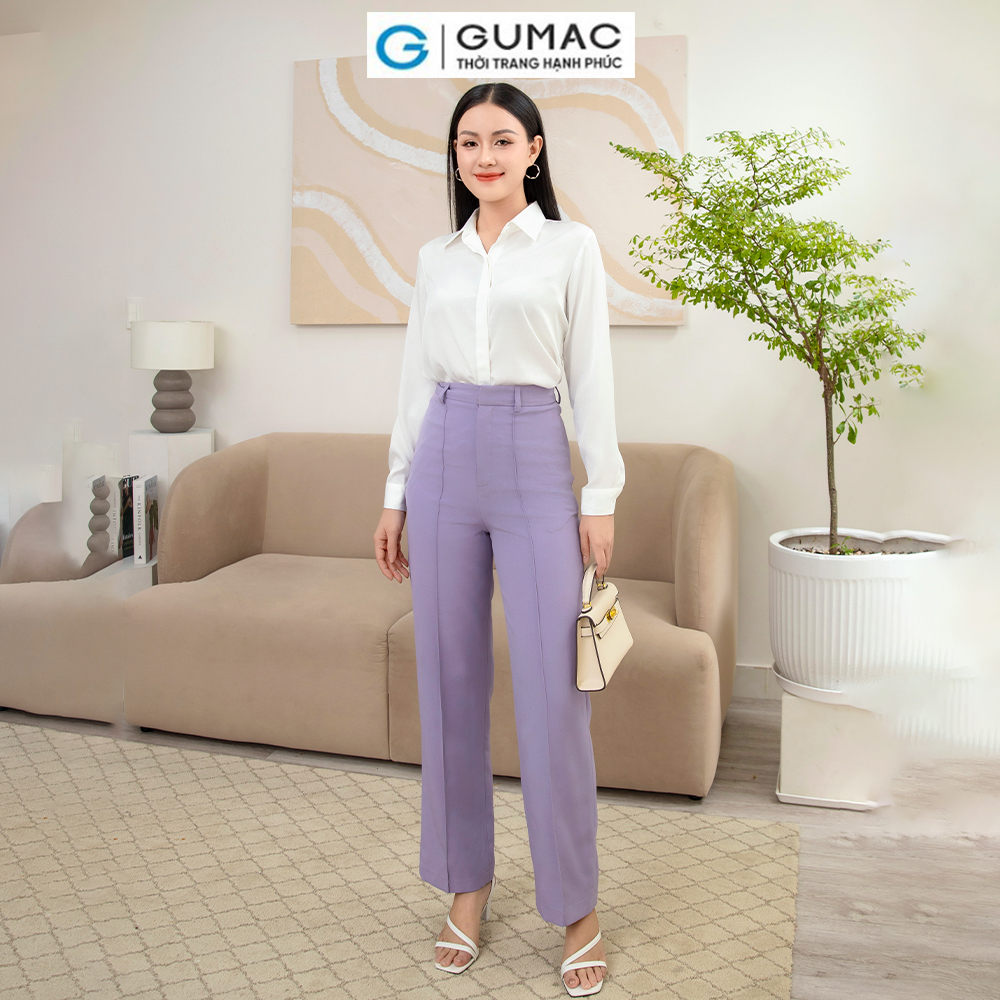 Áo sơ mi lụa gân AD11037 thời trang GUMAC