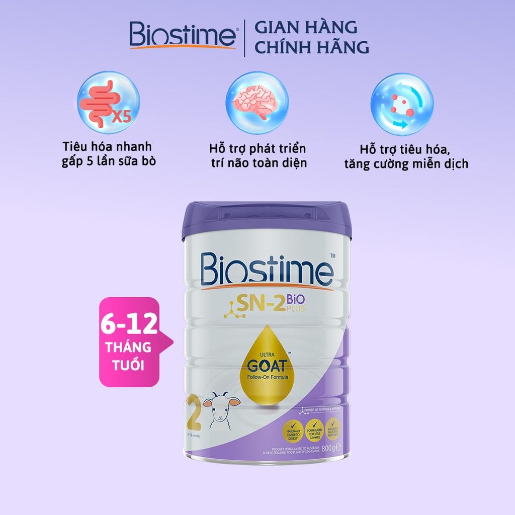 Sữa Dê Biostime Ultra Goat số 2 cải thiện tiêu hóa tăng cường hấp thu cho bé 800g