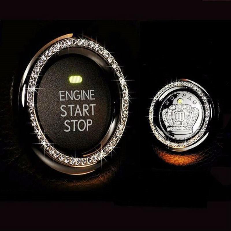 Vòng Đá Trang Trí Nút Khởi Động Start Stop Xe Hơi Ô Tô Diamond Ring 3 Màu Sang Trọng