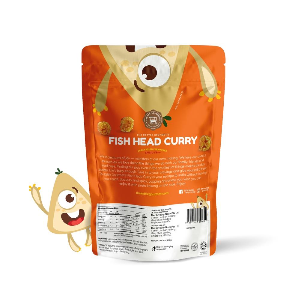 BẮP RANG BƠ VỊ CÀ RI ĐẦU CÁ KIỂU SINGAPORE THƯƠNG HIỆU THE KETTLE GOURMET - FISH HEAD CURRY POPCORN 65G / BỊCH