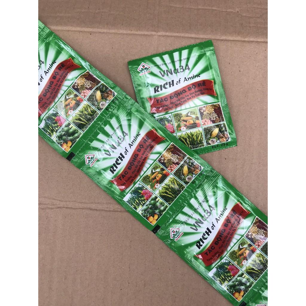 Combo 5 gói Phân Bón Lá RICH of Amine 25gam- Phục Hồi Cây Suy Dinh Dưỡng, Vàng Lá, Giảm Rụng Hoa Quả