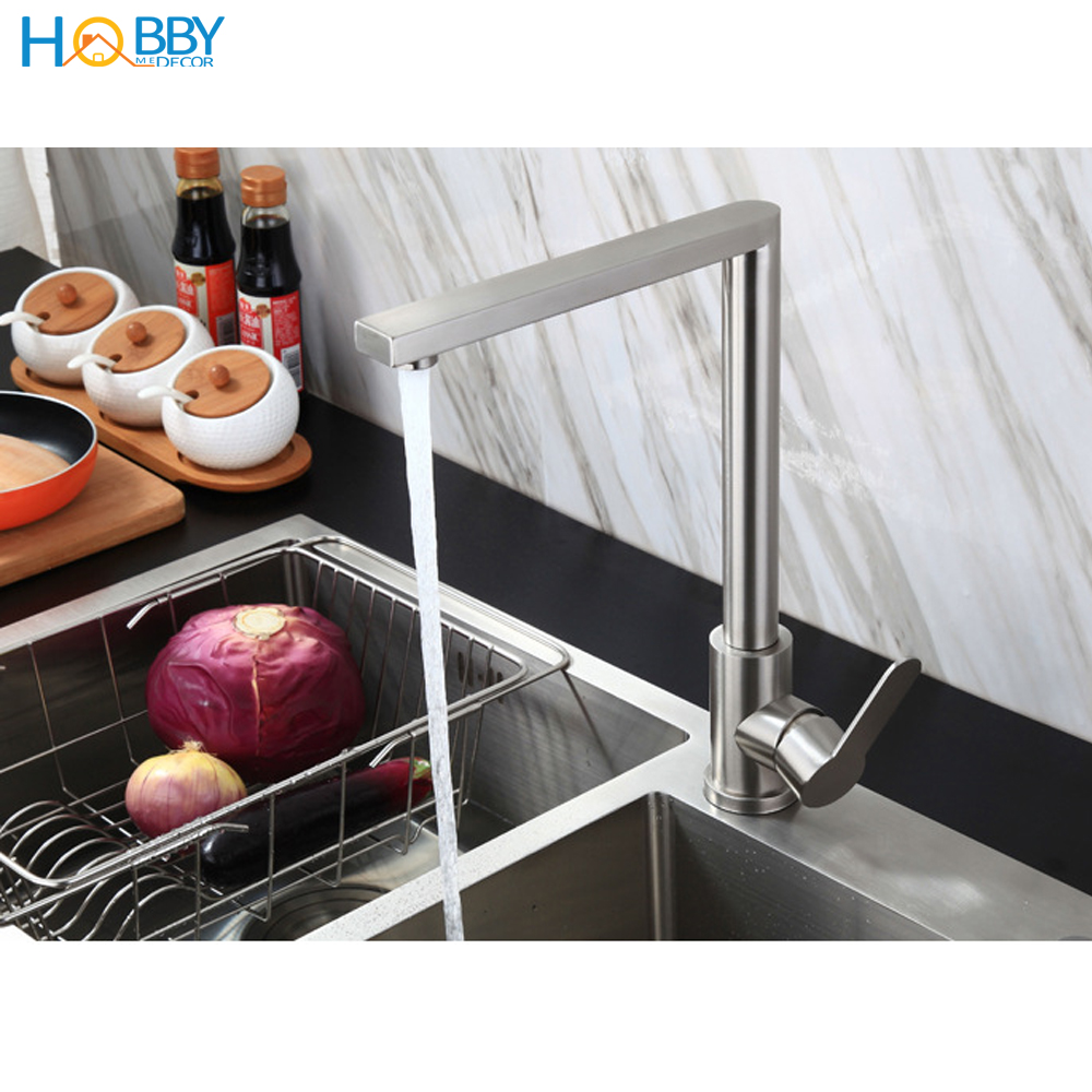 Vòi rửa chén bát nóng lạnh inox 304 Hobby home decor RCDV