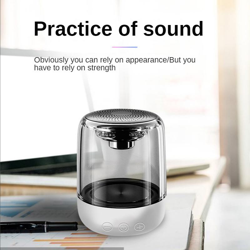 Điện thoại di động loa bluetooth chất lượng cao ánh sáng đầy màu sắc không dây loa nhỏ loa siêu loa Color: White Flagship Model