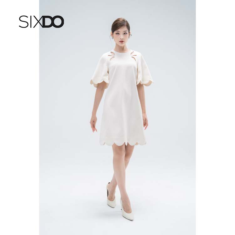 Đầm suông nữ SIXDO họa tiết viền sóng