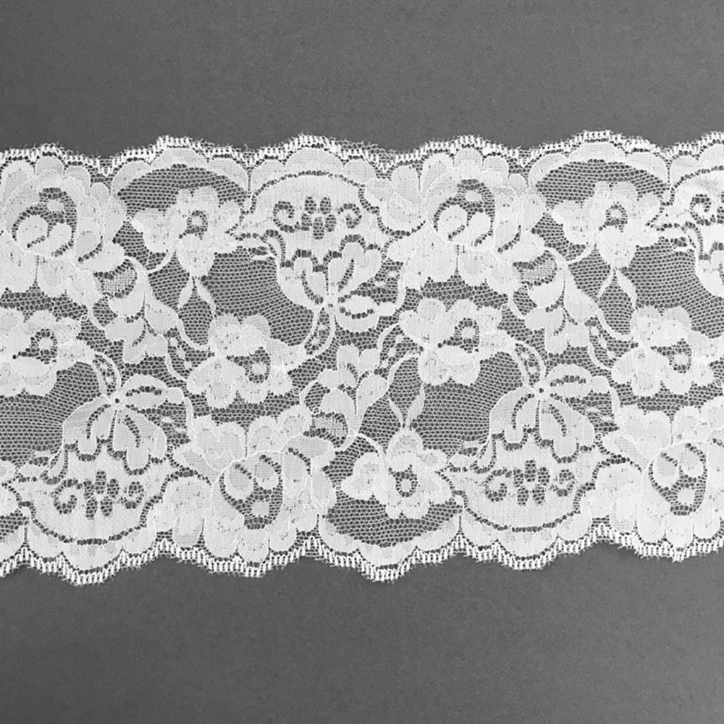 5 Yards 15cm Tiny Stretch Lace Ribbon Floral Trim Sewing Lace Fabric Applique Clothing Accessories Crafts for Bridal Wedding Veils Dress DIY