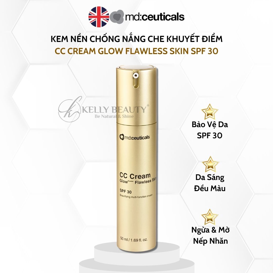 Kem Nền Che Khuyết Điểm Chống Nắng CC Cream Glow Flawless Skin SPF 30 - MD:Ceuticals | Kelly Beauty