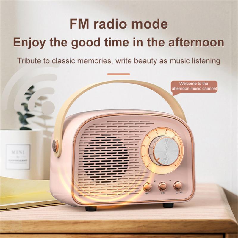 DW21 Retro Bluetooth Stereo Loa di động Hộp âm thanh Mini không dây Home Outdoor Loa nhỏ Loa Subwofer Music Radio màu: 01