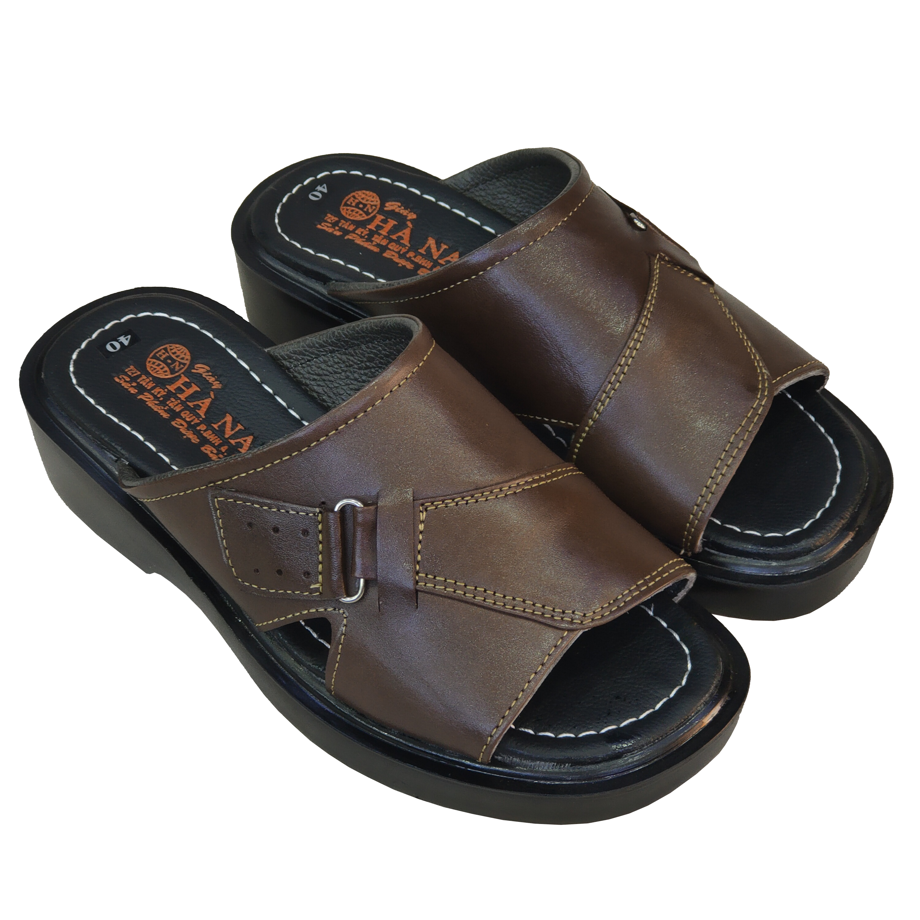 Dép Nam Quai Ngang HÀ NAM Da Bò Thật Cao Cấp DNA2135