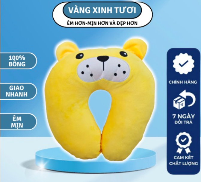 Gối chữ U kê cổ cao su non chống đau mỏi vai gáy dùng cho văn phòng du lịch quà tặng được chọn mẫu