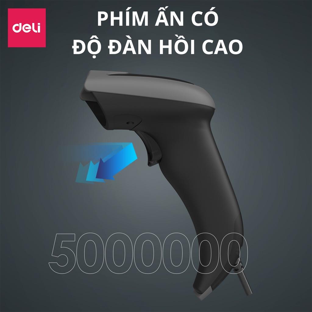 Máy Quét Mã Vạch 1D Đa Ứng Dụng Deli - Quét Mã Code Siêu Thị, Cửa Hàng Tạp Hóa, Kho Hàng, Kết Nối USB Có Dây Đa Thiết Bị Thông Minh - Hàng Chính Hãng- ES201 ES211