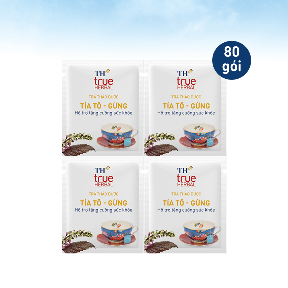 Combo 4 Hộp trà Tía tô – Gừng TH True Herbal (20 gói)