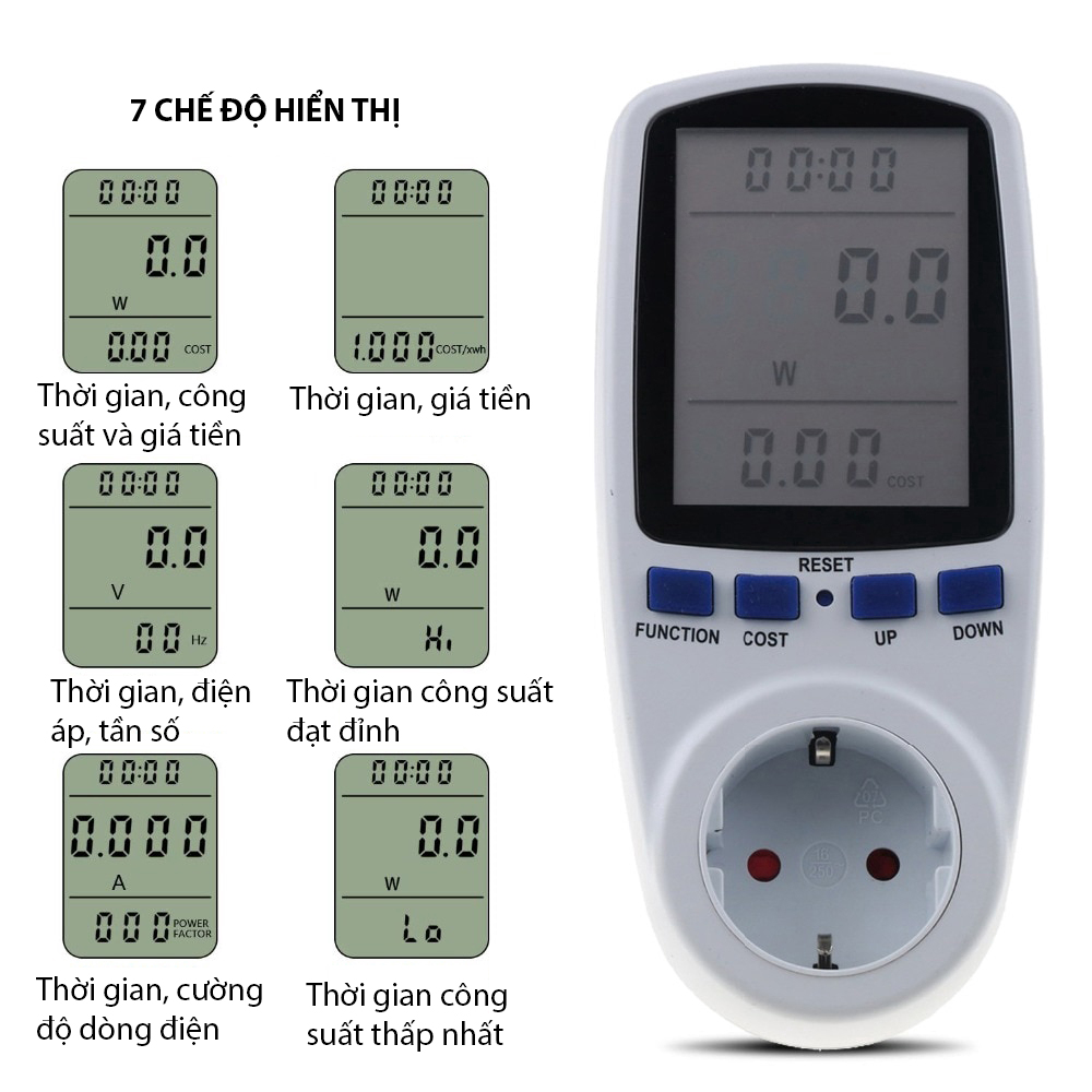 Ổ cắm thông minh có đồng hồ đo công suất thiết bị điện