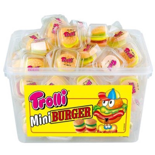 Hộp 60 viên Kẹo dẻo Trolli Mini Burger 600gr (10gr x 60 viên)