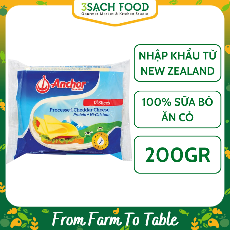 Phô Mai Lát Cheddar Anchor 200g (Gói)