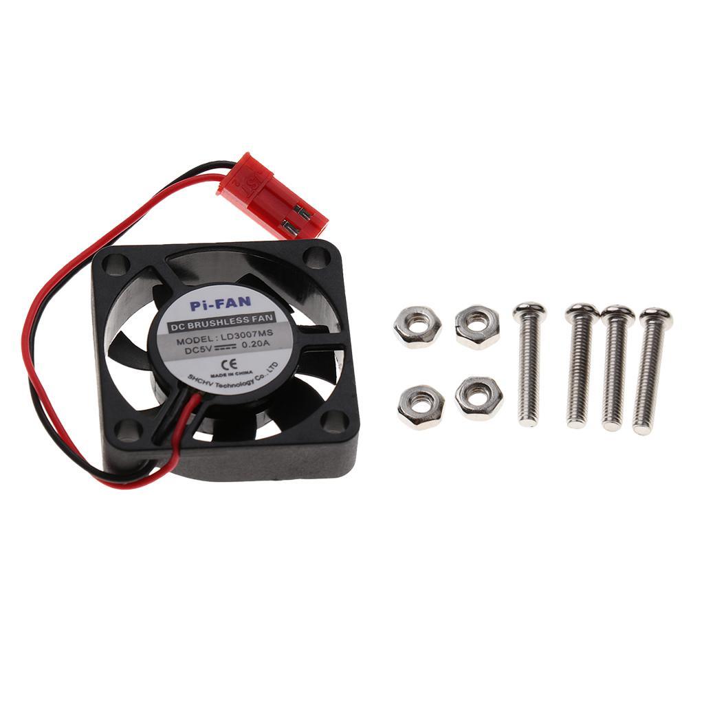 DC 5V Brushless CPU Cooling Fan + Heatsinks for 3B/ 2B/ B+