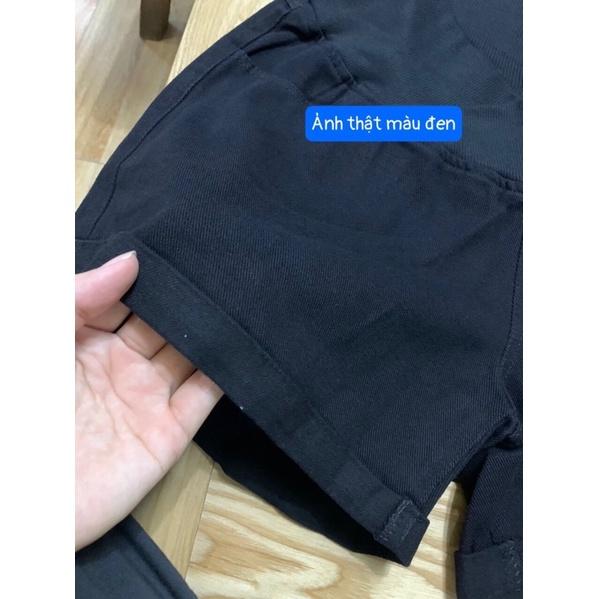 Quần short bầu denim gấp gấu-cạp thấp mẫu mới kèm ảnh thật