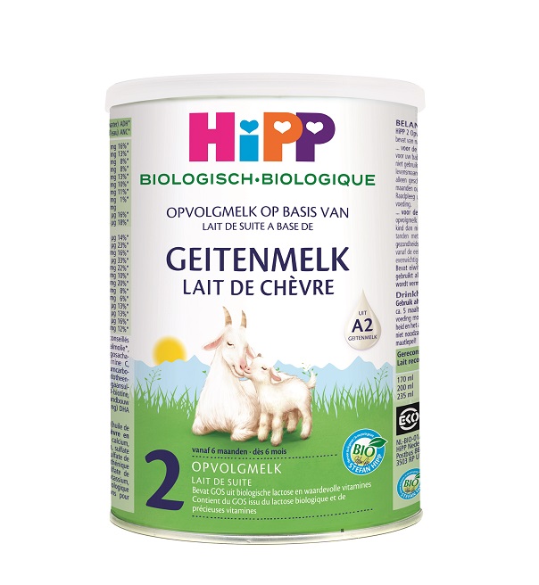 Thùng 6 lon sữa dê HiPP 2 Organic 400g - Nhập khẩu Đức, giúp bé phát triển chiều cao, trí não, tăng cường hấp thu