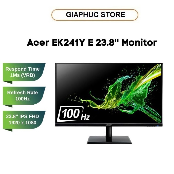 Màn hình Acer EK241Y E 23.8 inch(FHD/ IPS/ 100Hz/ 5ms (GTG), 1ms (VRB)) - Bảo hành 36 tháng - Hàng Chính Hãng