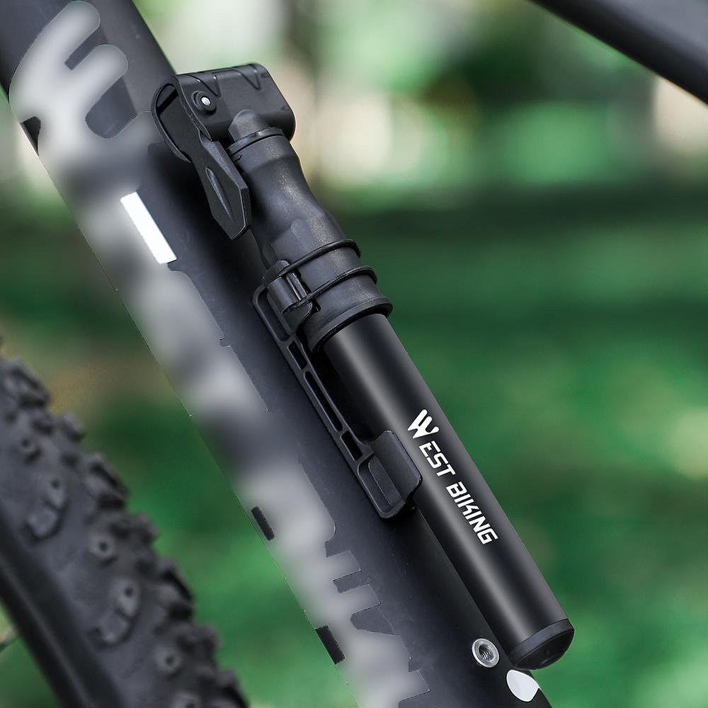 WEST BIKING Mini 100PSI Foot Bicycle Tire Pump Portable Mountain Bike Inflator Basketball Inflator Hand Pump Cycling Accessory