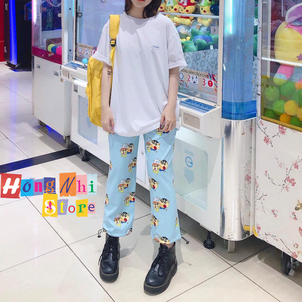 Quần Hoạt Hình Dài Dây Rút Lai Cartoon Pant Oversize Ulzzang Unisex - MM