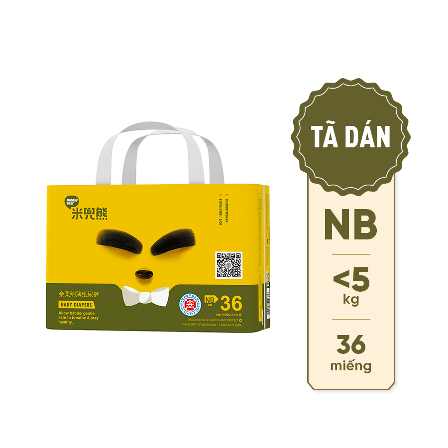 Tã/Bỉm dán Midday Bear size Nb36/S74/M62/L58