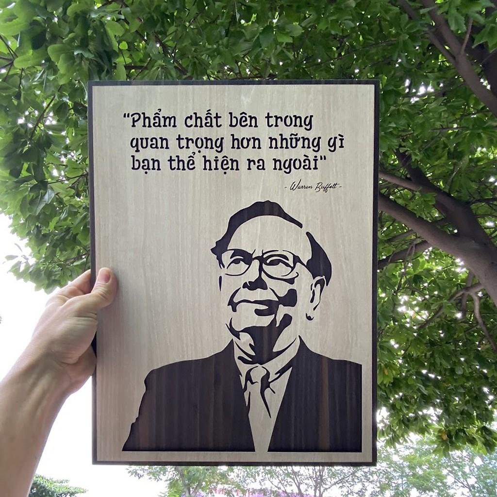 Tranh tạo động lực làm quà tặng khách hàng doanh nghiệp cao cấp TBIG045 &quot;Warren Buffett: phẩm chất bên trong quan