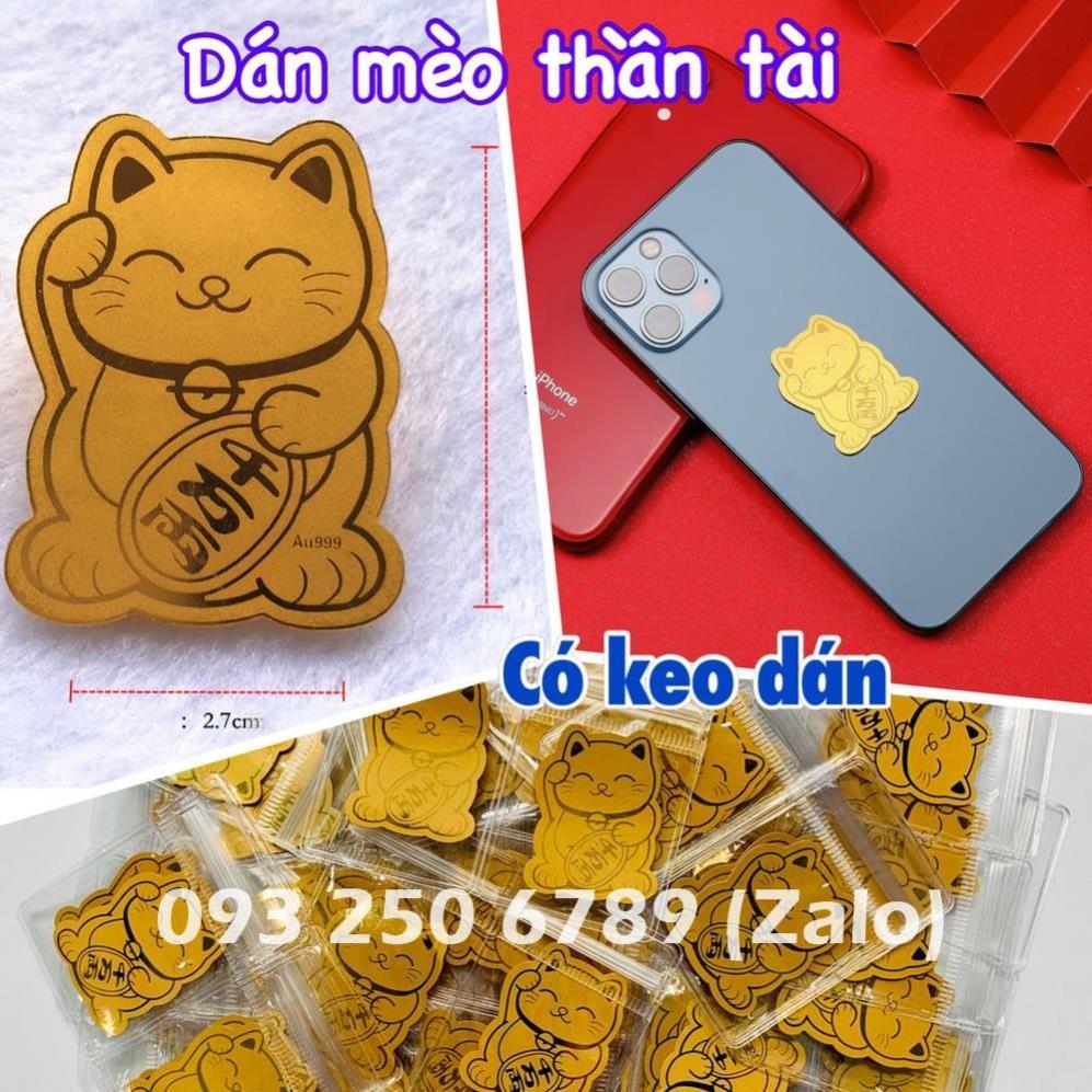 Miếng Dán Mèo Thần Tài May Mắn Cho Tết Quý Mão 2023 , Miềng dán điện thoại thần tài siêu cute, hàng nhập khẩu