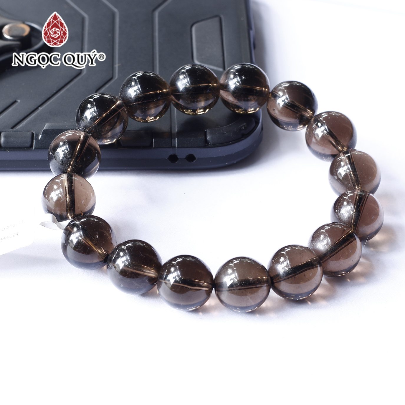 Vòng tay đá thạch anh khói size hạt 12mm mệnh thổ, kim - Ngọc Quý Gemstones