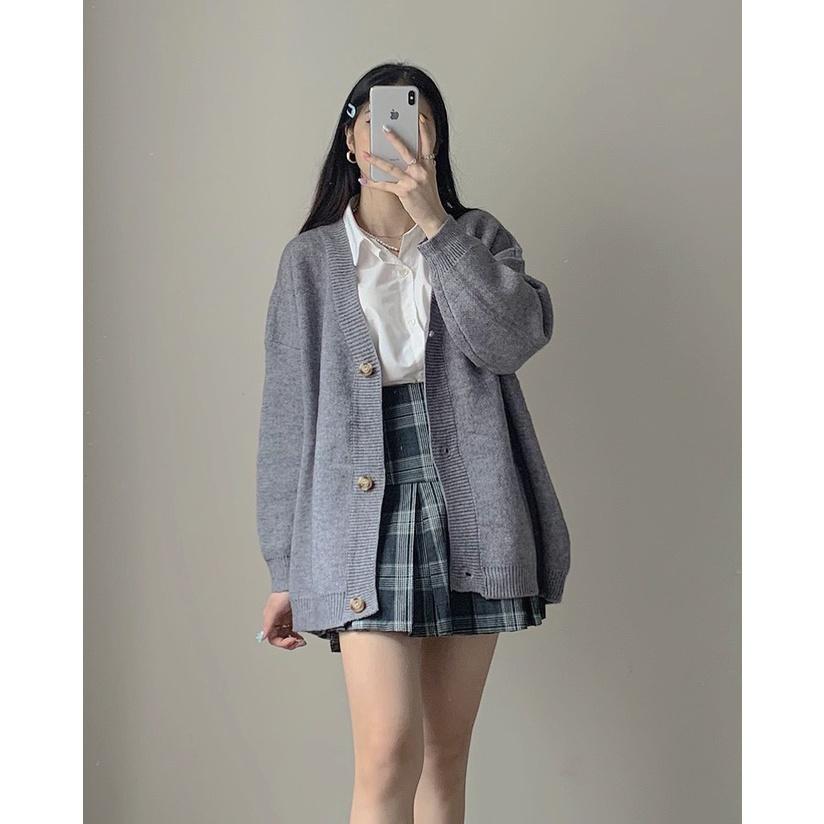 Áo khoác Cardigan len chữ P form rộng ulzzang - Made by Fiin