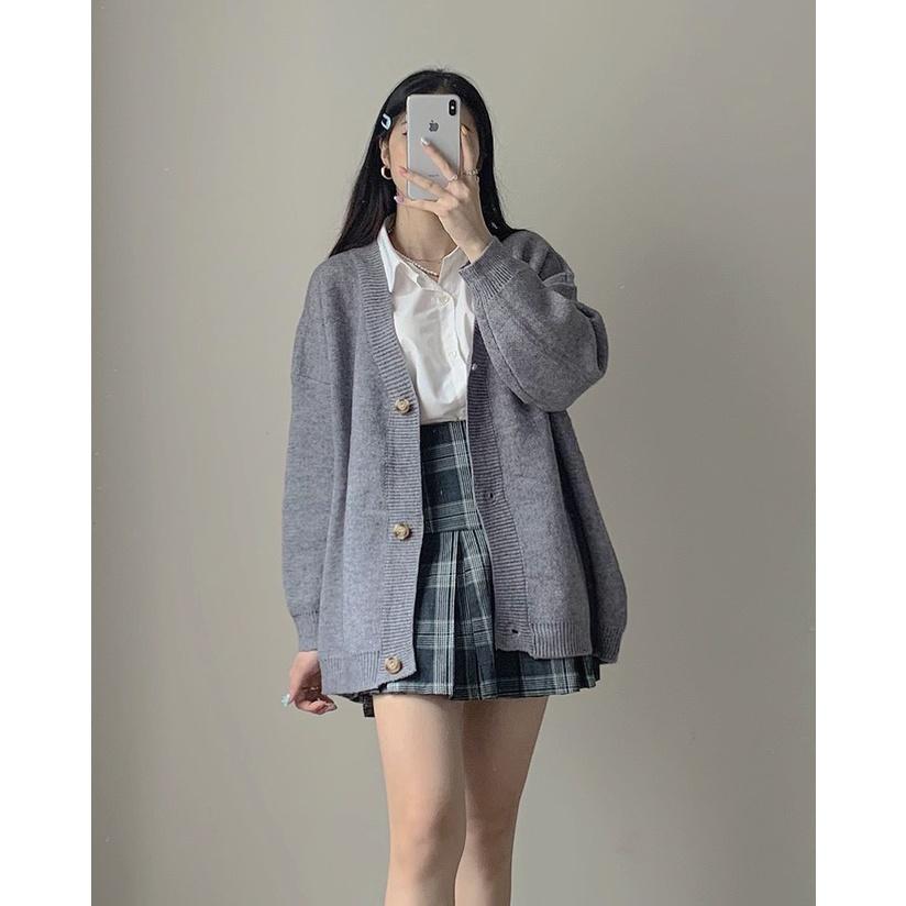 Áo khoác Cardigan len chữ P form rộng ulzzang - Made by Fiin